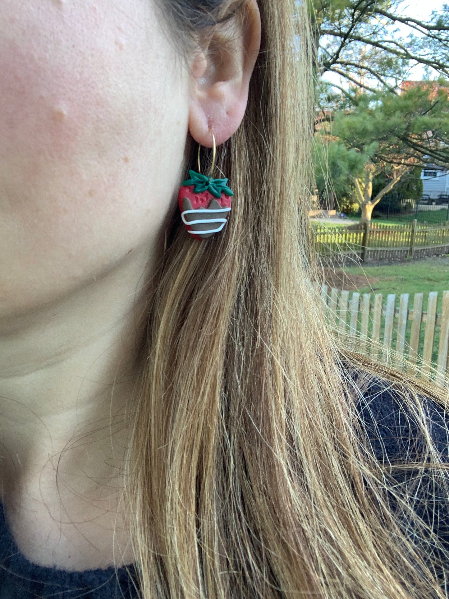 Chocolate Covered Strawberry Earrings