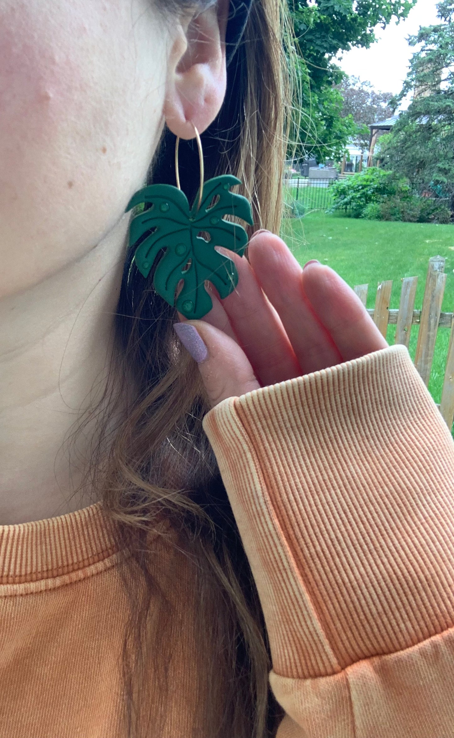 Monstera Earrings