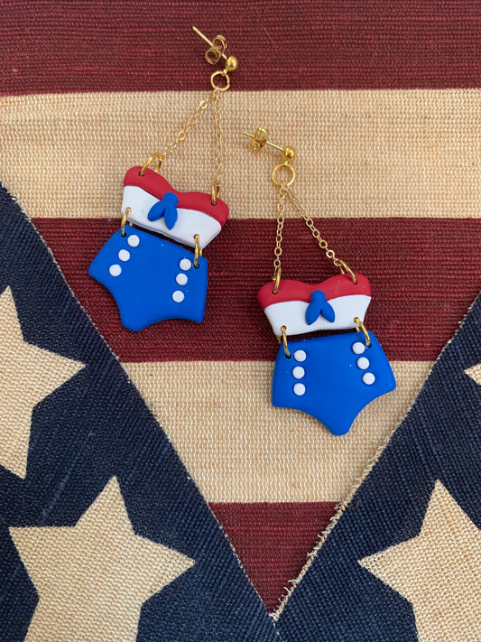 Patriotic Vintage Bikini Earrings