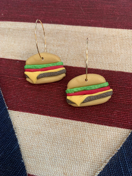 Vegan Cheeseburger Earrings