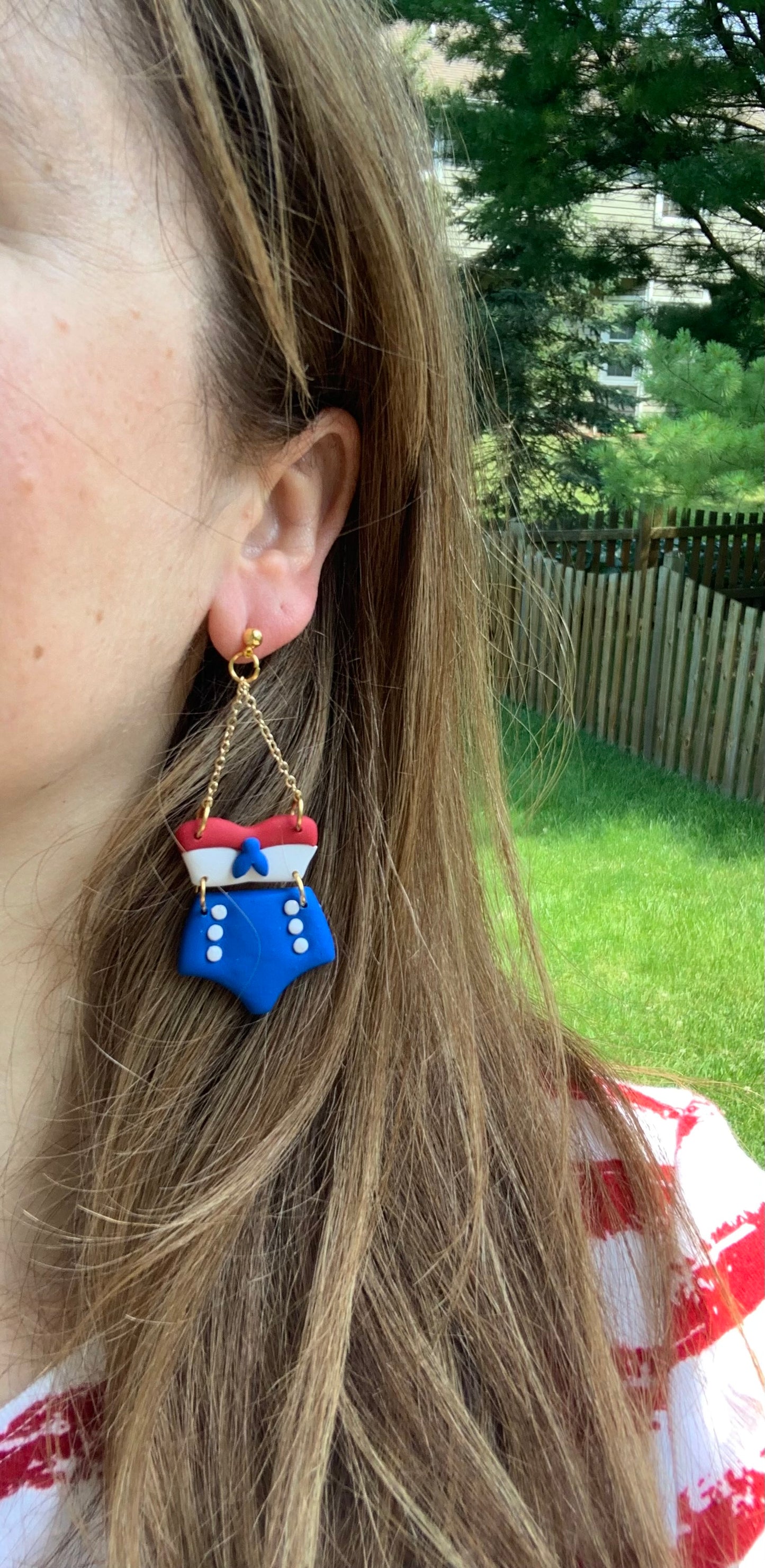 Patriotic Vintage Bikini Earrings