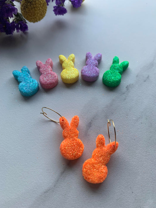 Glittery Peep Bunny Earrings